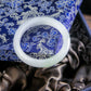 Natural Burmese Jade Icy Green & Purple Half Circle Bangle (Fits 54-56mm Wrists)