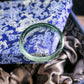 天然緬甸翡翠半山水冰油青正圈手鐲 (適合手圍 52-54mm)