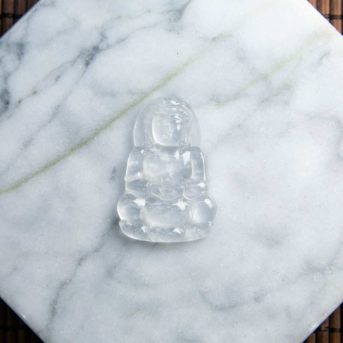 天然緬甸翡翠冰白觀音裸石