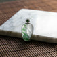18K Platinum Diamond Natural Burmese Jade Icy Piao Hua Leaf Pendant