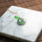 Natural Burmese Jade Green Ping An Donut