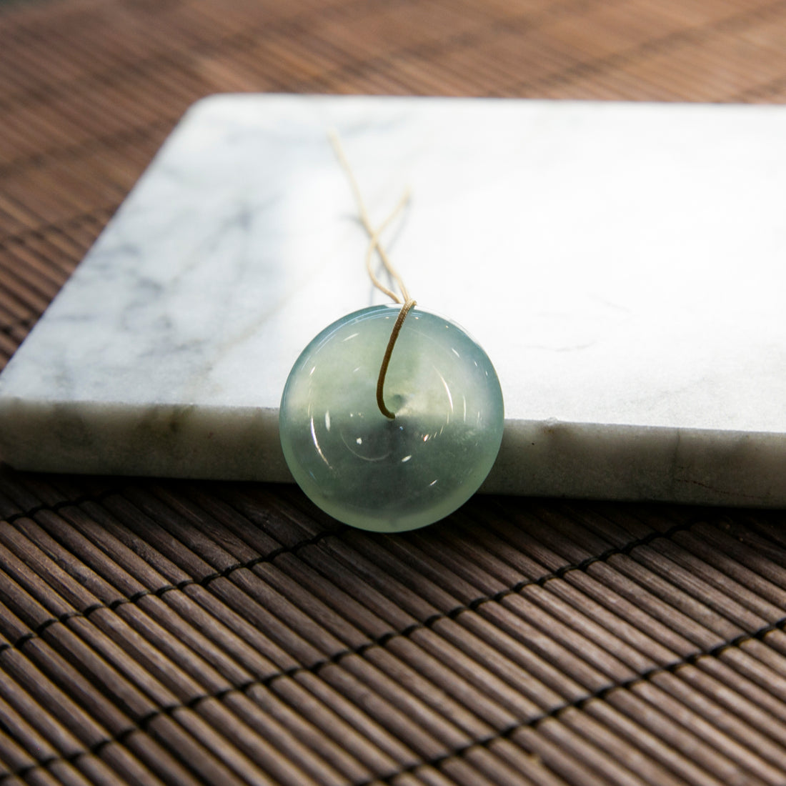 天然緬甸翡翠冰種晴綠平安扣