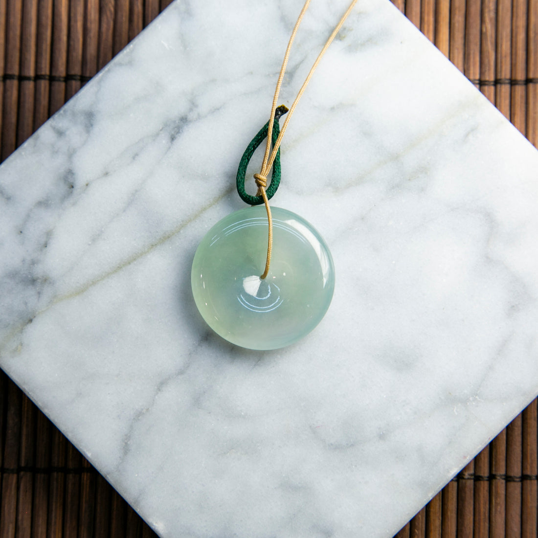 天然緬甸翡翠冰種晴綠平安扣