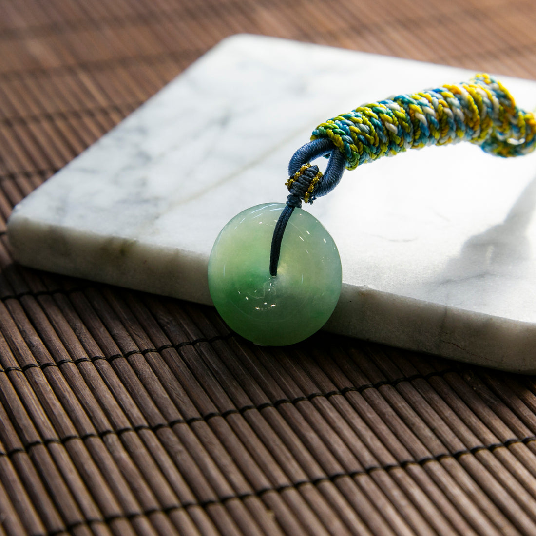 天然緬甸翡翠甜綠平安扣吊墜