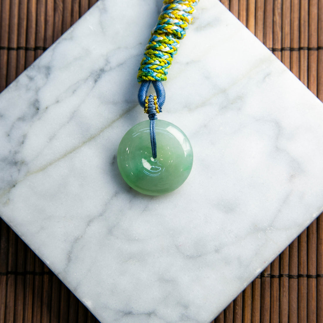 天然緬甸翡翠甜綠平安扣吊墜