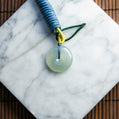 Natural Burmese Jade Green Ping An Donut Pendant