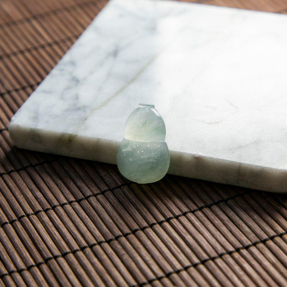 天然緬甸翡翠冰飄花葫蘆裸石