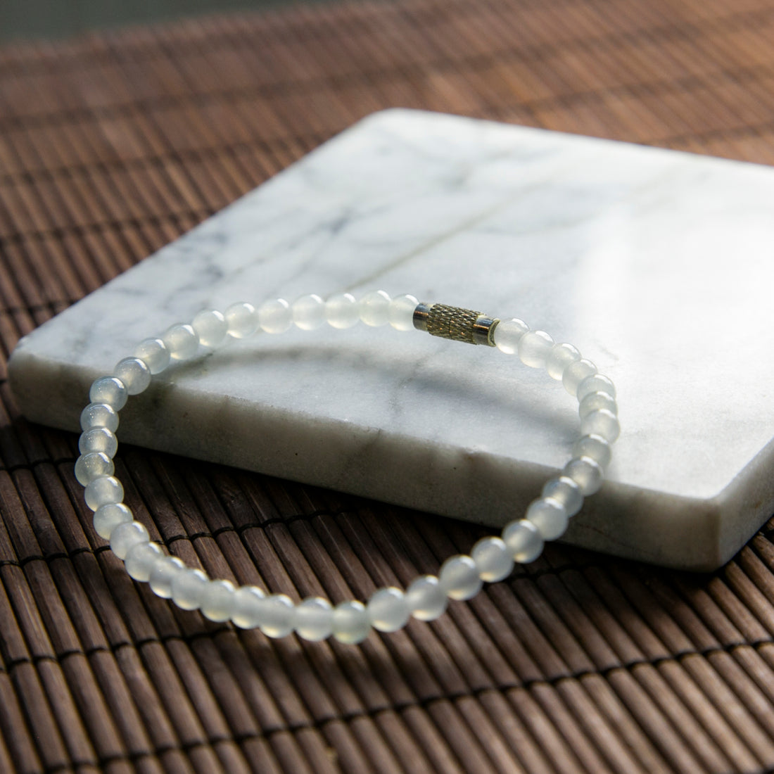 天然緬甸翡翠冰白手串