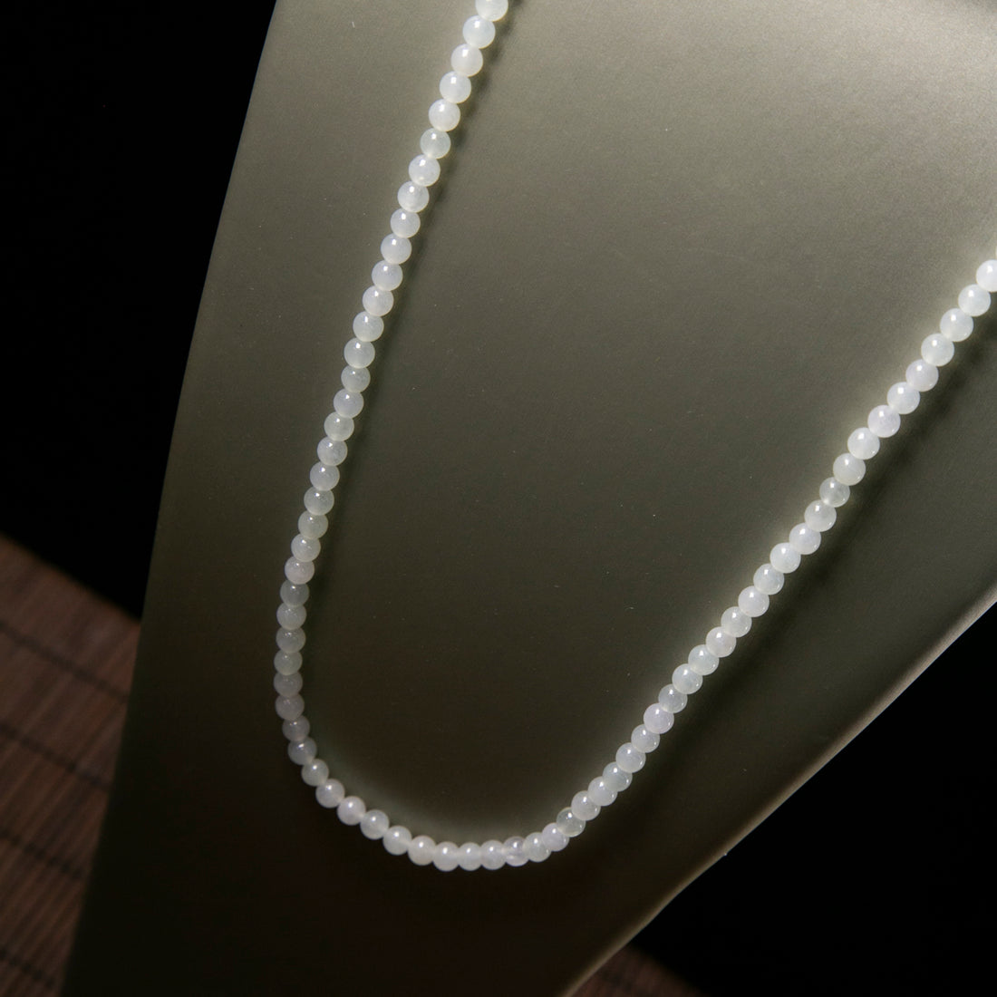 天然緬甸翡翠冰白珠串