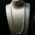 Natural Burmese Jade Green Piao Hua Barrel Bead Necklace