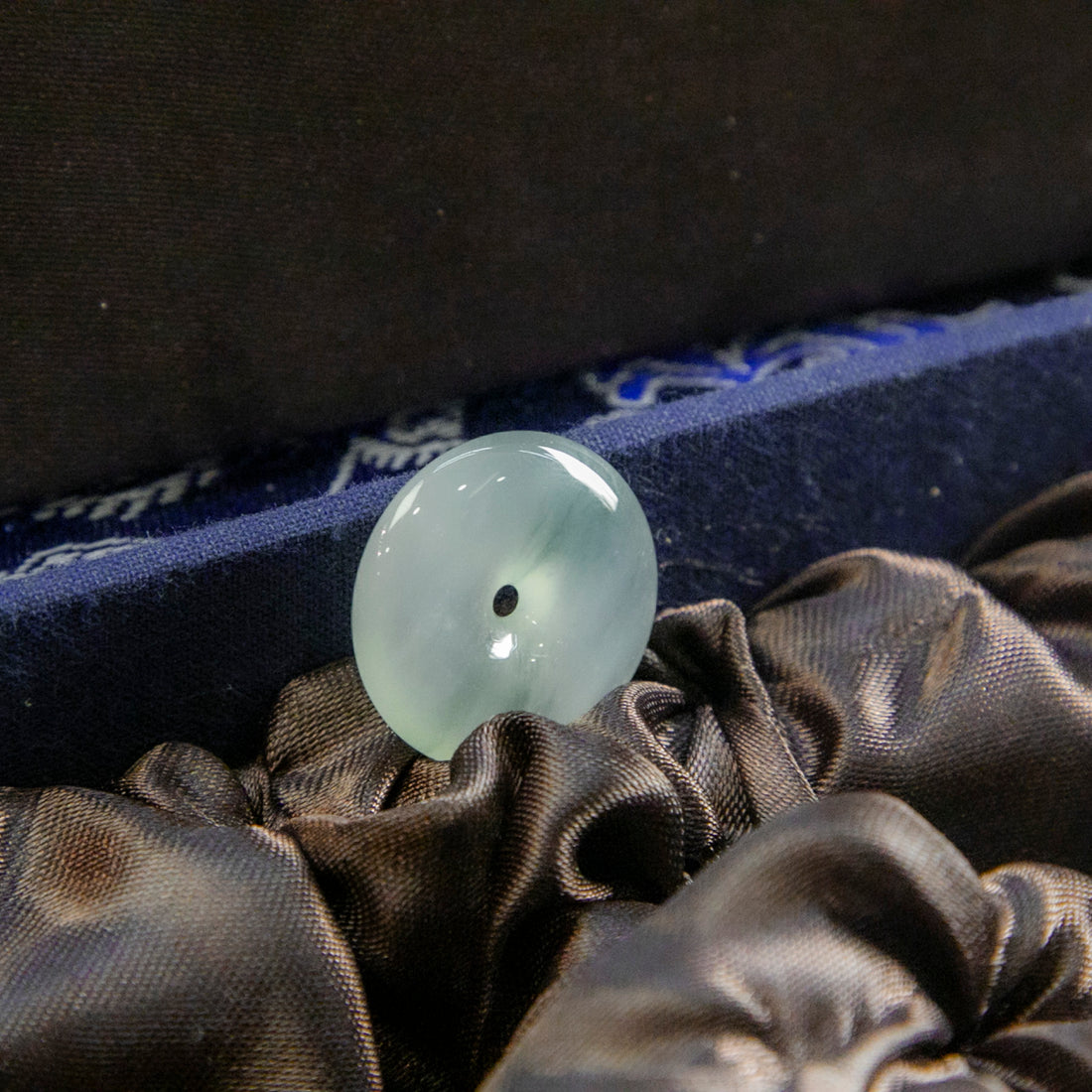 天然緬甸翡翠半山水冰白飄花平安扣