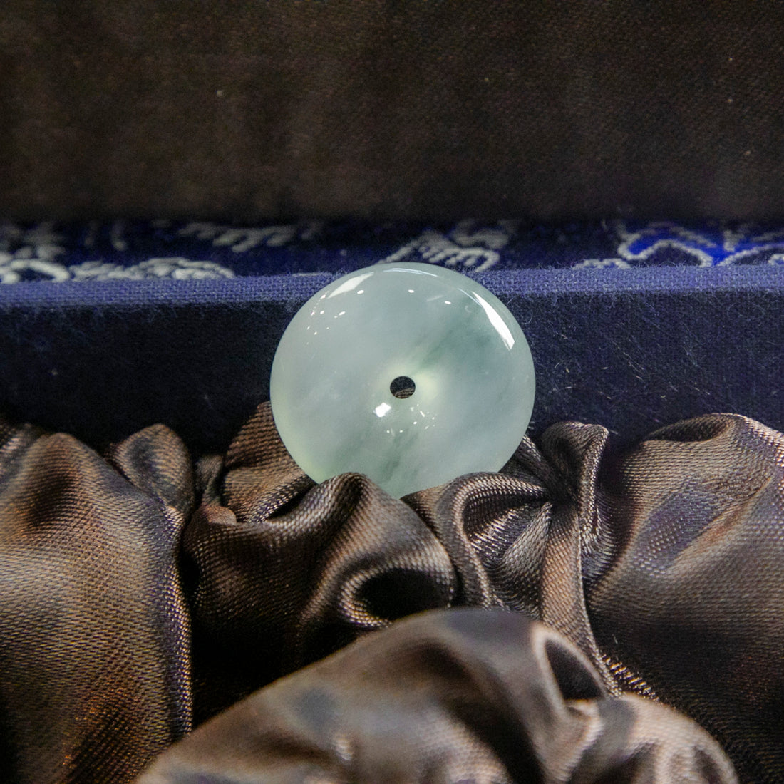 天然緬甸翡翠半山水冰白飄花平安扣