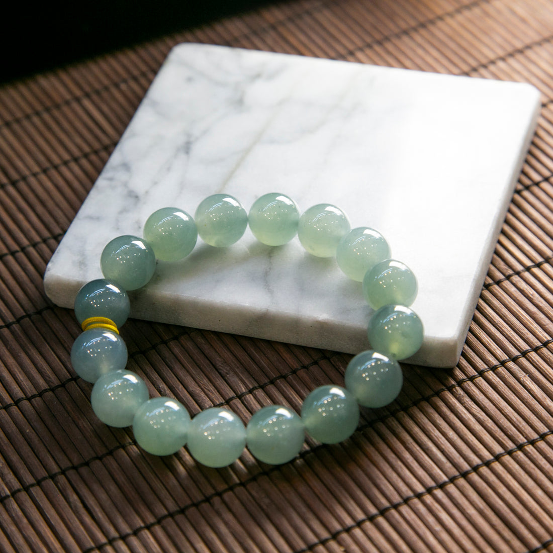 天然緬甸翡翠冰藍大珠串