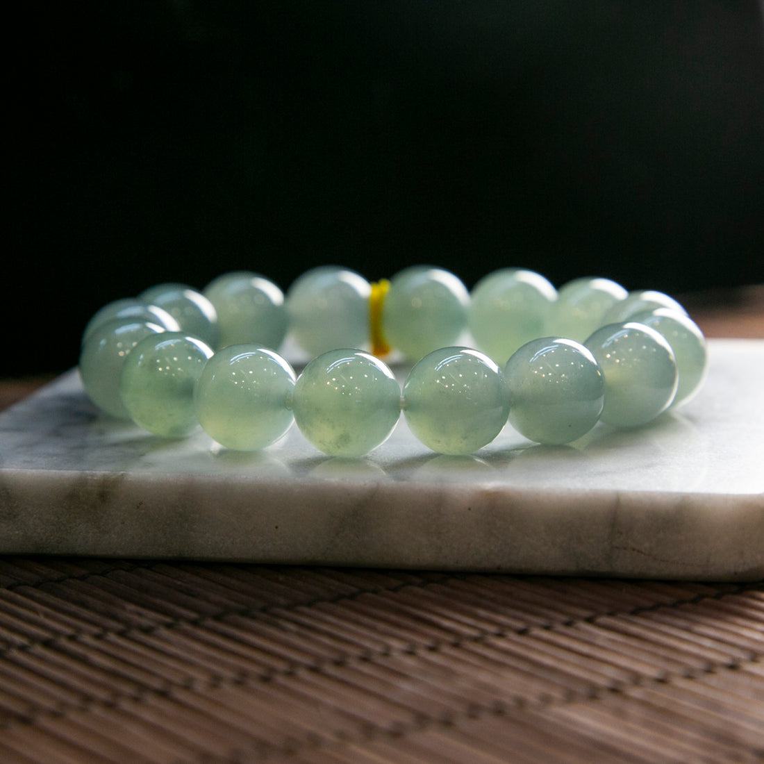 天然緬甸翡翠冰藍大珠串