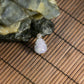 18K白金鑲鑽天然緬甸翡翠冰淡紫財神吊墜