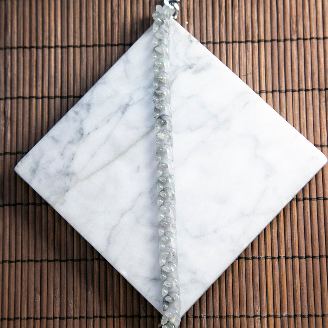 Natural Burmese Jade Grey Cuban Chain