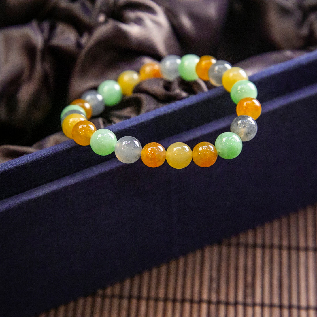 天然緬甸翡翠濃色冰多寶手珠串 (7.9mm)