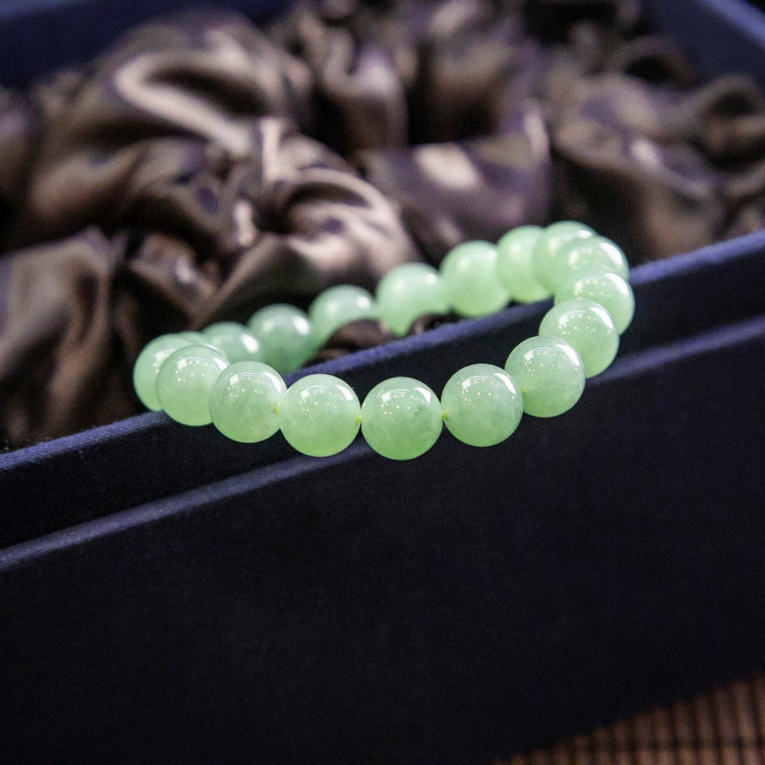 天然緬甸翡翠冰綠手珠串 (10.0mm)