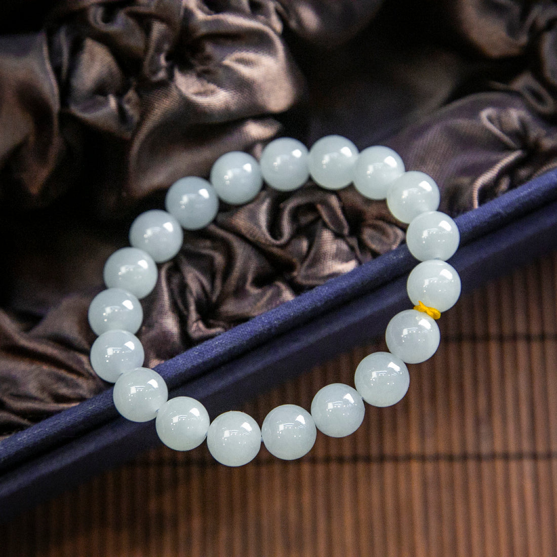 天然緬甸翡翠冰藍手珠串 (9.9mm)