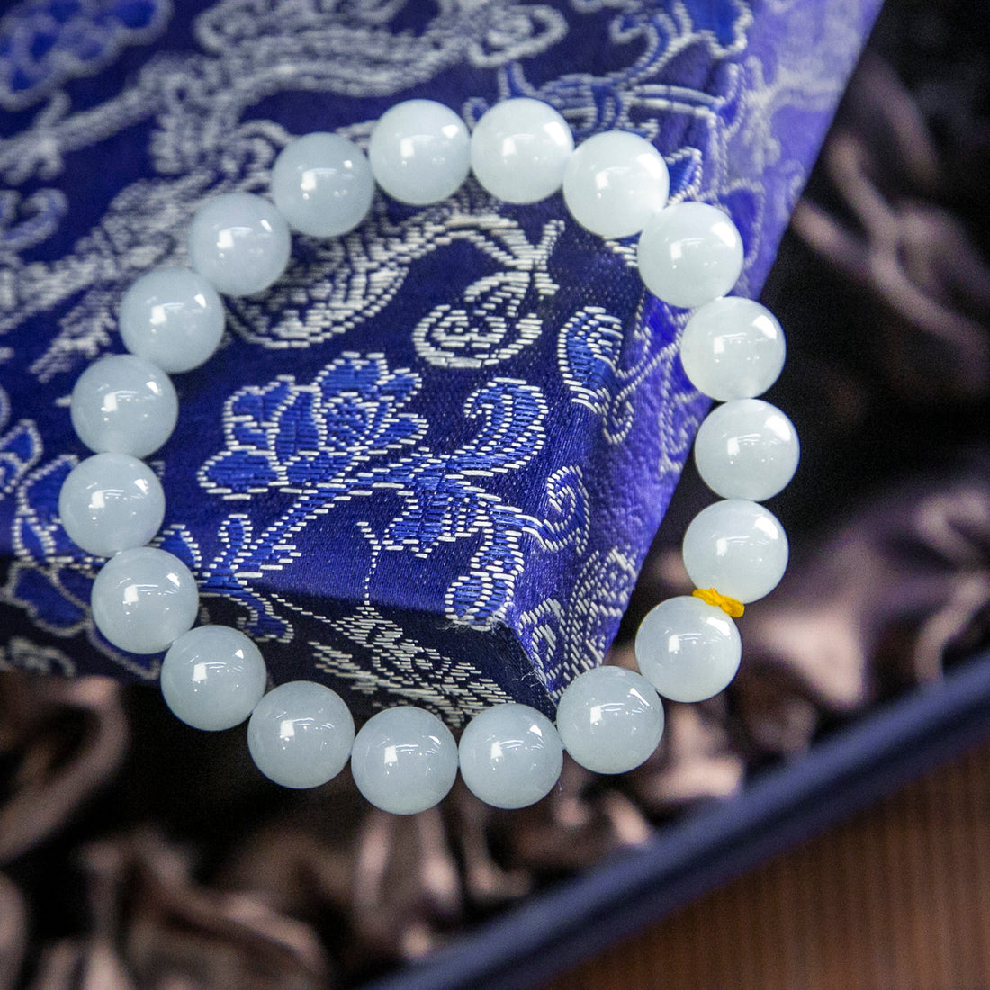 天然緬甸翡翠冰藍手珠串 (9.9mm)