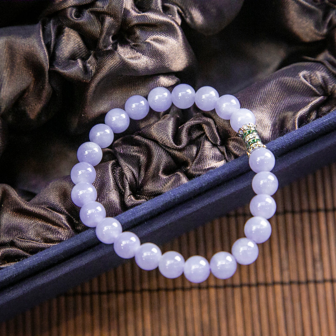 天然緬甸翡翠冰紫手珠串 (8.0mm)