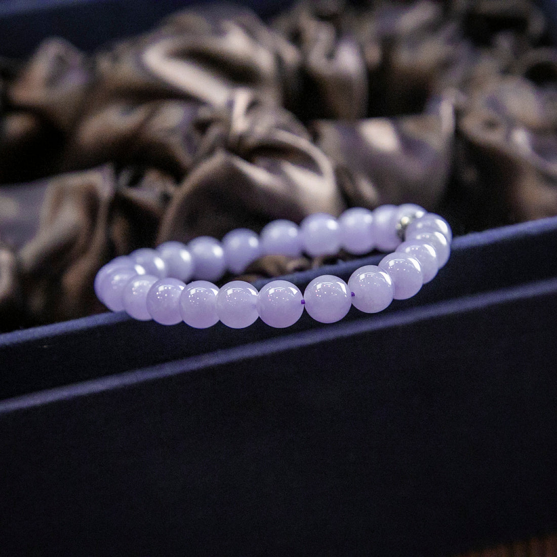 天然緬甸翡翠冰紫手珠串 (8.0mm)