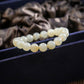 天然緬甸翡翠冰淡黃飄花灑金手珠串 (9.9mm)