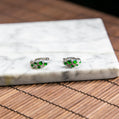 18K Platinum Diamond Natural Burmese Jade Imperial Green Earrings