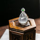 18K Platinum Diamond Natural Burmese Jade Glassy Gourd Pendant