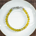 天然緬甸翡翠冰桂花黃翡手珠串 (6.1mm)