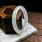 Natural Burmese Jade Icy Bluish Piao Hua Full Circle Bangle (Fits 50-52mm)
