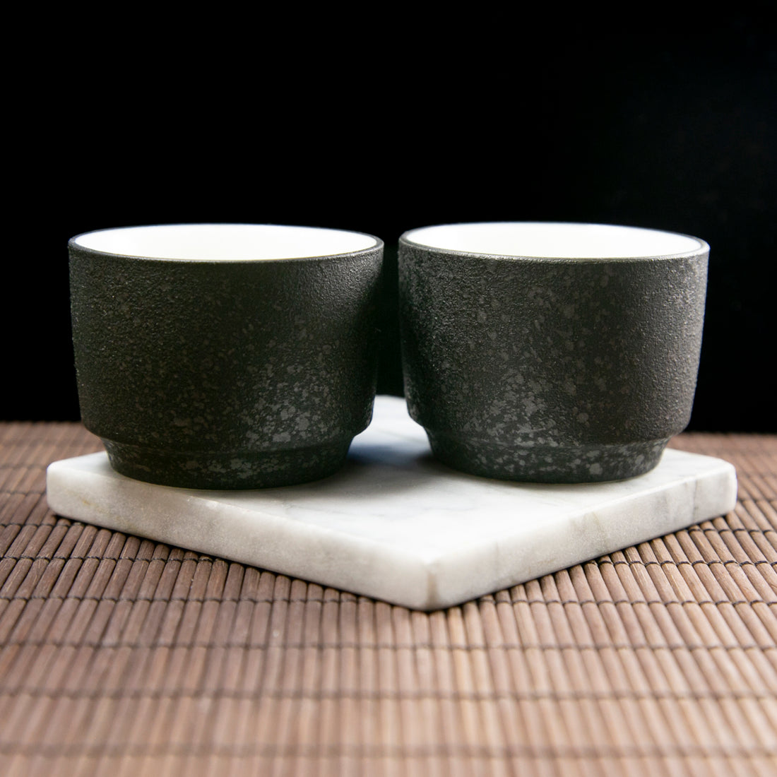 Black-Glazed Ceramic Chinese Teacup (Single Piece)