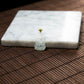 18K Gold vNatural Burmese Jade Icy White Guanyin Pendant (Authenticity Certificate Included)