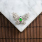 18K Platinum Diamond Natural Burmese Jade Icy Green and White Cabochon Butterfly Design Pin & Ring