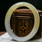 Natural Burmese Jade Icy Yellow Half Circle Oval Bangle (Fits 53-55mm)