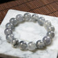Natural Burmese Jade Icy Grey Beaded Bracelet