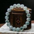 Natural Burmese Jade Icy Bluish Piao Hua Beaded Bracelet