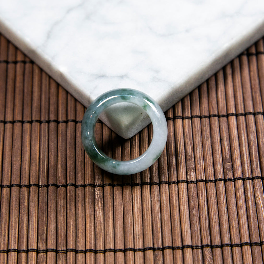 Natural Burmese Jade Piao Hua Ring