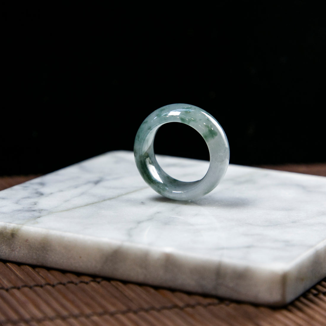 Natural Burmese Jade Piao Hua Ring