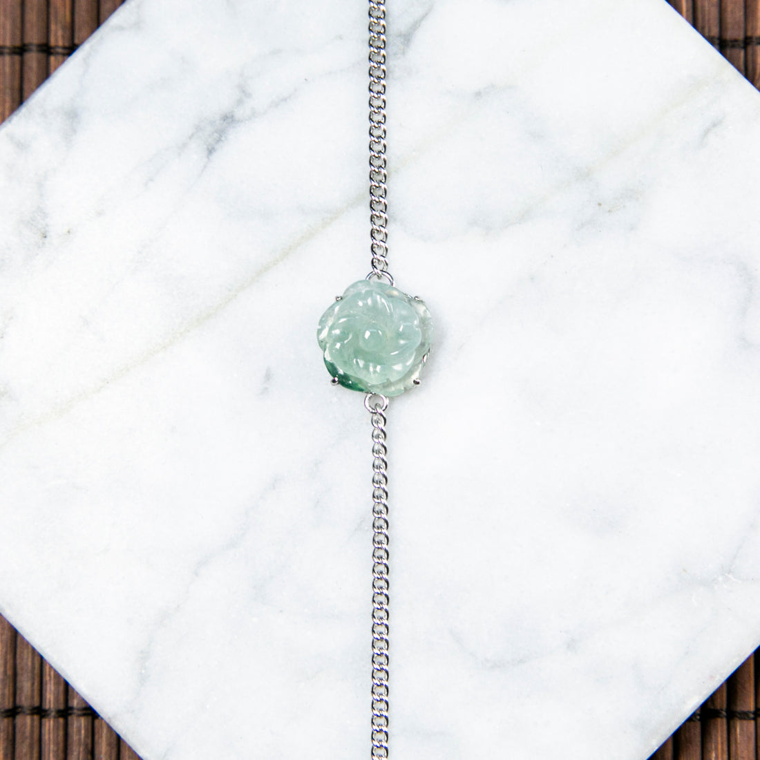 S925天然緬甸翡翠飄花花花手鍊