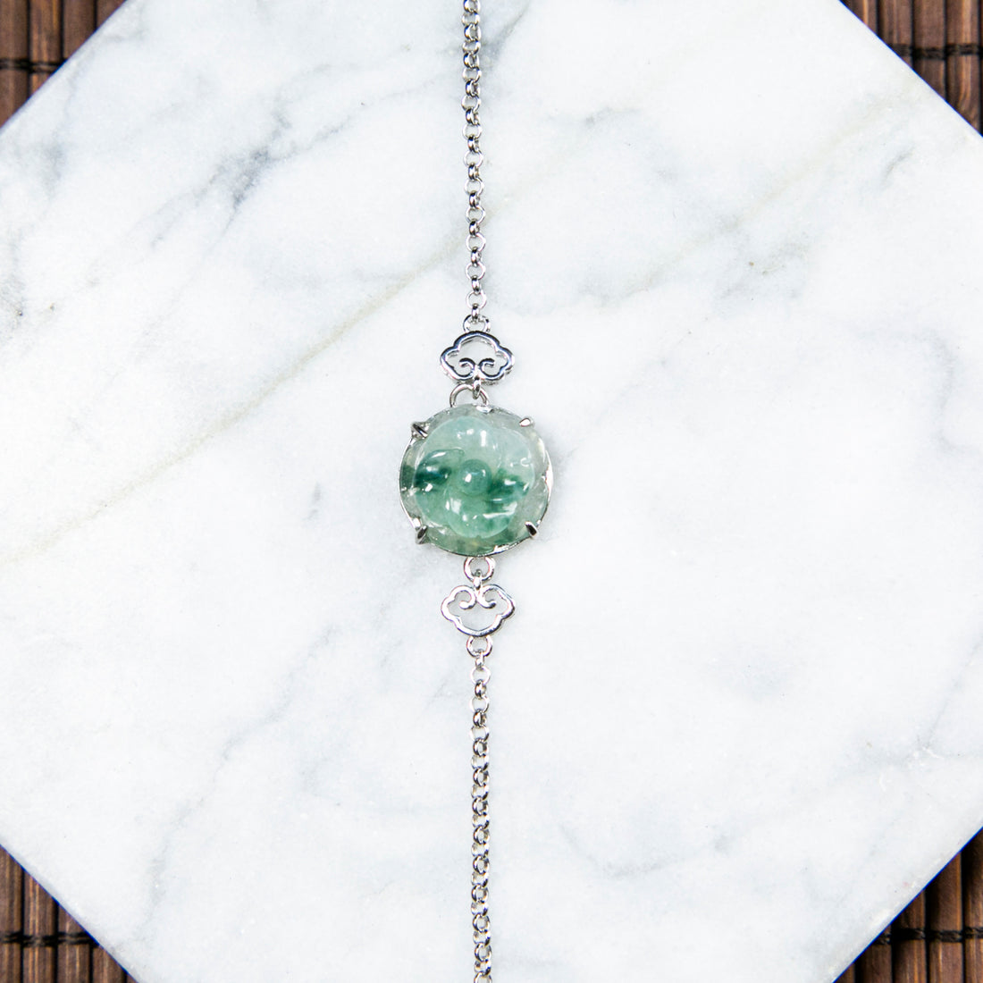 S925天然緬甸翡翠飄花花花手鍊