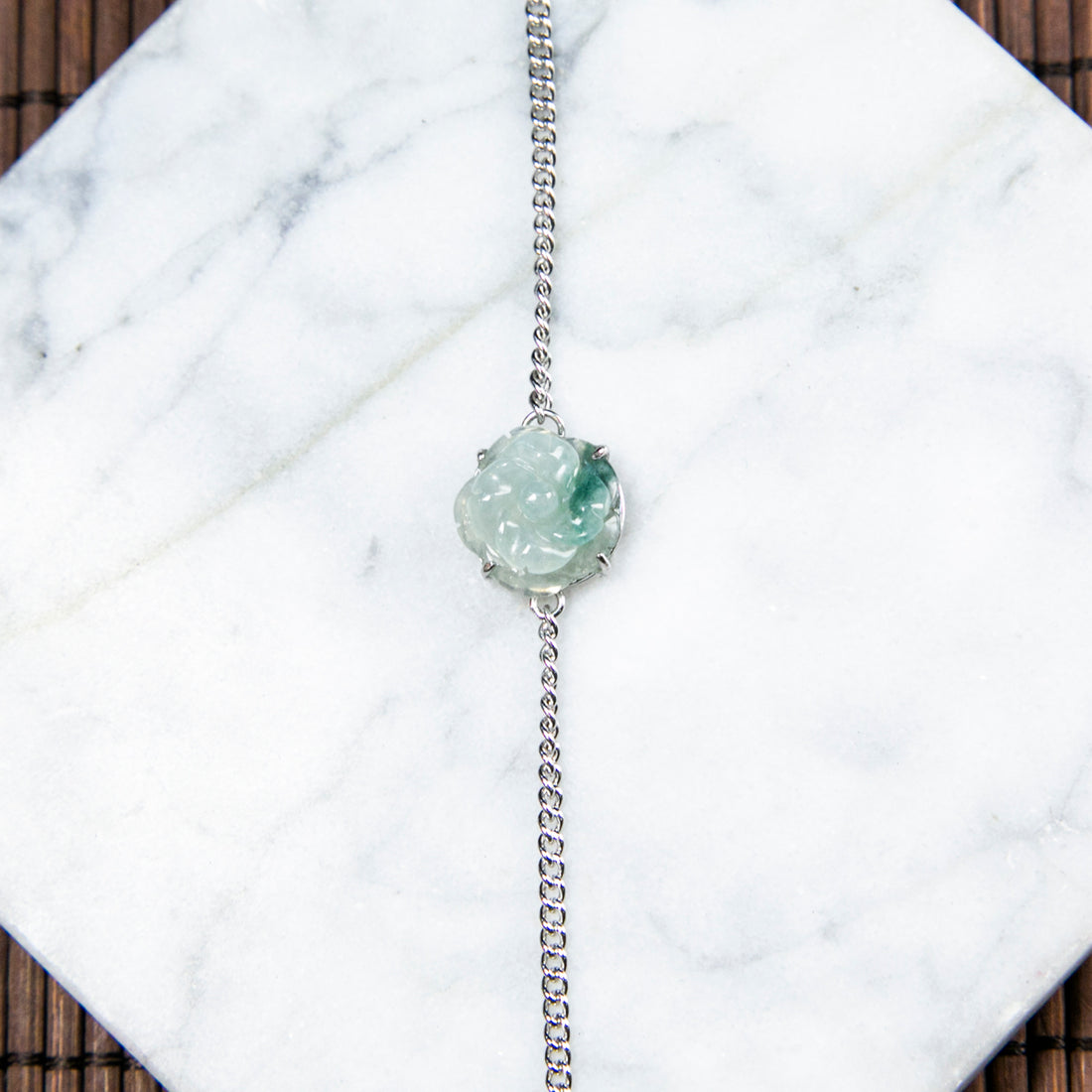 S925天然緬甸翡翠飄花花花手鍊