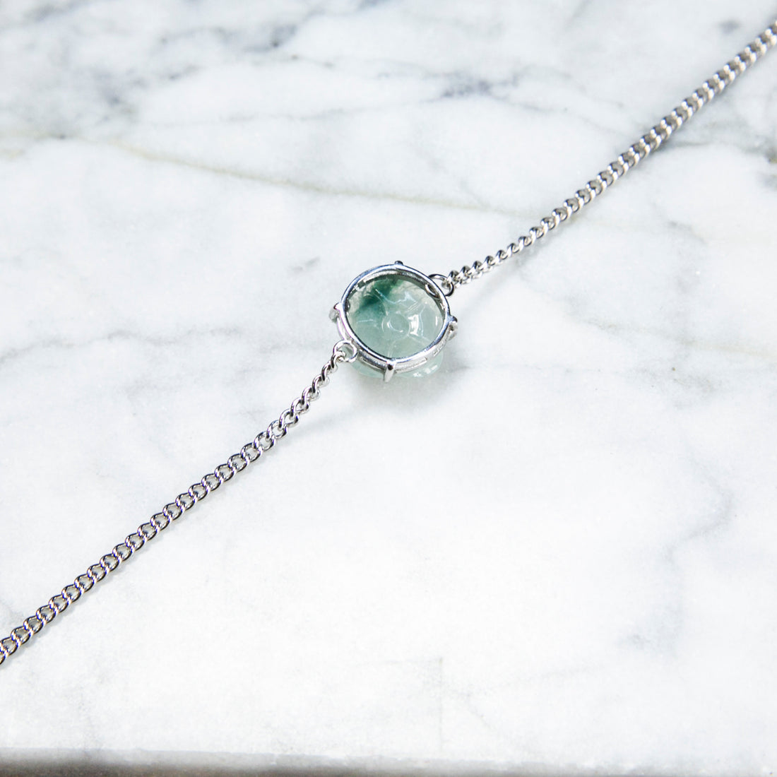 S925天然緬甸翡翠飄花花花手鍊