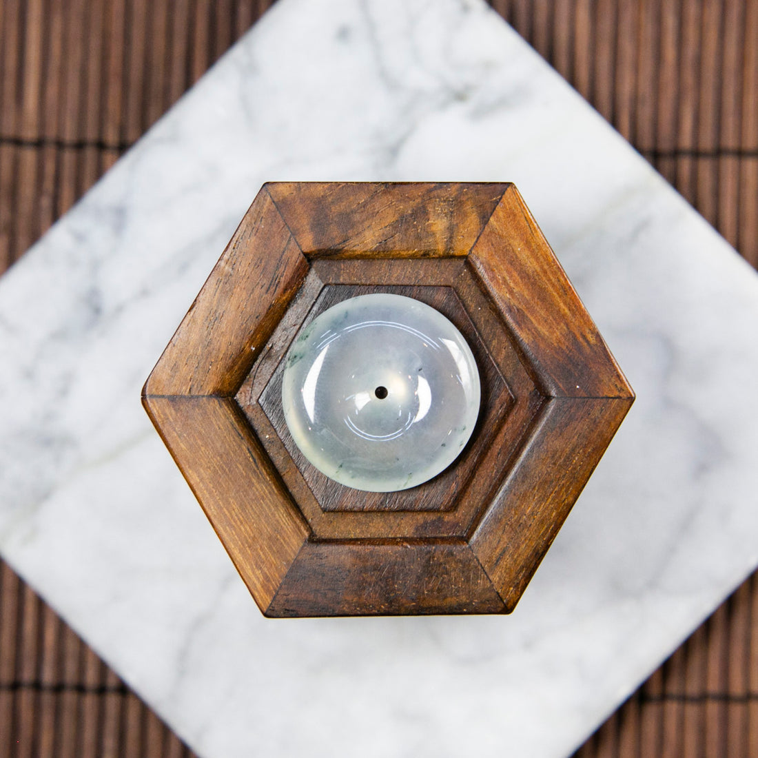 Natural Burmese Jade Icy White Piao Hua Ping An Donut