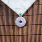 18K Platinum Diamond Natural Burmese Jade Lavender Donut Pendant