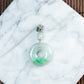 18K Platinum Diamond Natural Burmese Jade White & Green Donut Pendant