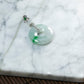 18K Platinum Diamond Natural Burmese Jade White & Green Donut Pendant