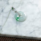 18K Platinum Diamond Natural Burmese Jade White & Green Donut Pendant