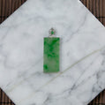 18K Platinum Diamond Natural Burmese Jade Piao Hua Bright Green Pendant