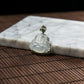18K Platinum Diamond Natural Burmese Jade Icy White Piao Hua Buddha Pendant